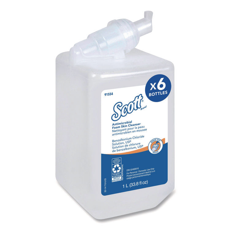 Antimicrobial Foam Skin Cleanser Refill, Fresh Scent, 1,000 mL, 6/Carton