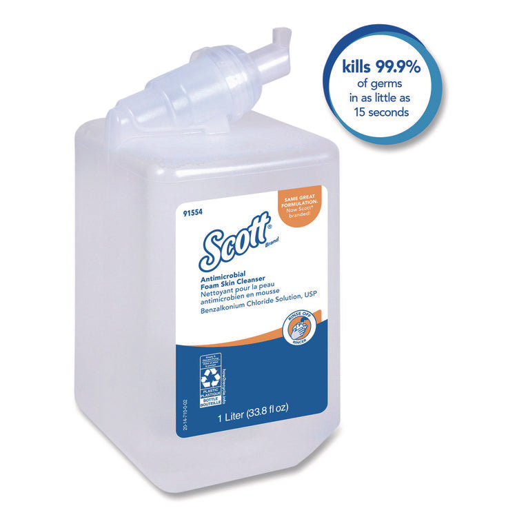 Antimicrobial Foam Skin Cleanser Refill, Fresh Scent, 1,000 mL, 6/Carton