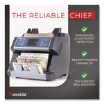 6600 UV/MG Top Loading Bill Counter, 1,400 Bills/min, 10.2 x 11 x 8.1, Gray