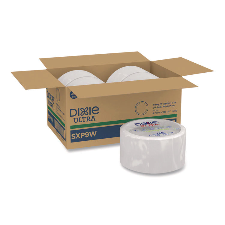 Heavy-Weight Paper Plates, 8.5" dia, 125/Pack, 4 Packs/Carton