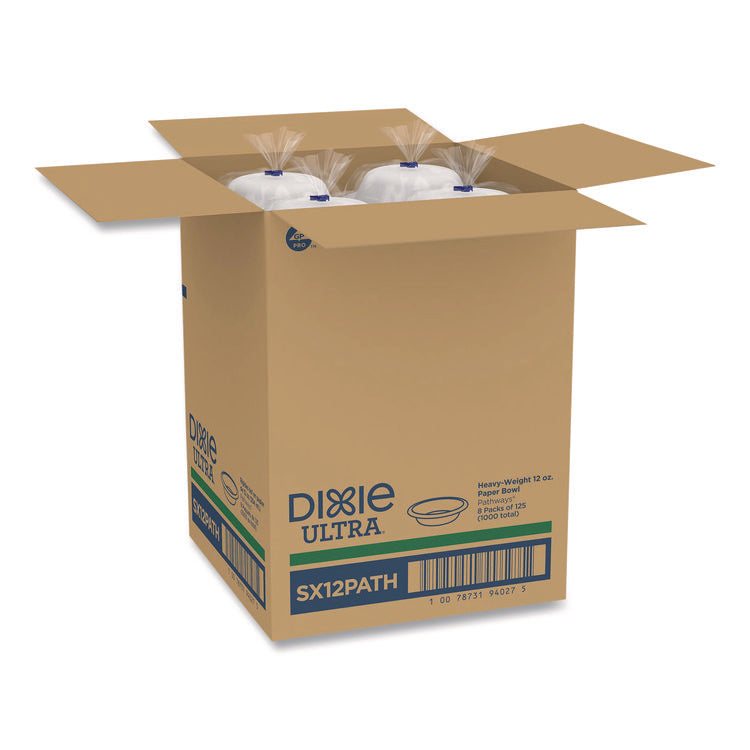 Pathways Heavyweight Paper Bowls, 12 Oz, Green/burgundy, 1,000/carton