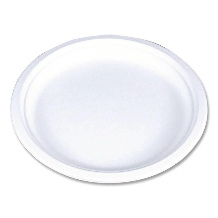 ChampWare Molded Fiber Tableware, Molded Fiber Plate, 9" dia, White, 125 Plates/Sleeve, 4 Sleeves/Carton