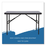 IndestrucTable Commercial Folding Table, Rectangular, 48" x 24" x 29", Charcoal Top, Charcoal Base/Legs