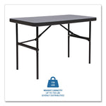 IndestrucTable Commercial Folding Table, Rectangular, 48" x 24" x 29", Charcoal Top, Charcoal Base/Legs