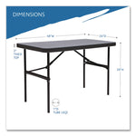 IndestrucTable Commercial Folding Table, Rectangular, 48" x 24" x 29", Charcoal Top, Charcoal Base/Legs