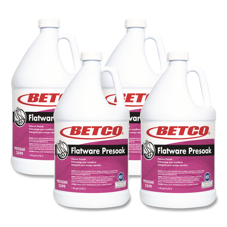 Flatware Presoak, Characteristic Scent, 1 gal Bottle, 4/Carton