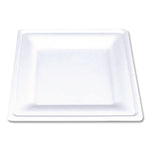ChampWare Molded Fiber Tableware, Square Molded Fiber Plate, 8" x 8", White, 125 Plates/Sleeve, 4 Sleeves/Carton