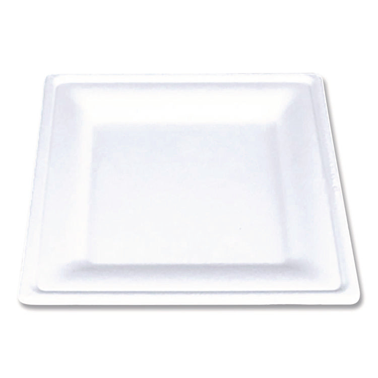 ChampWare Molded Fiber Tableware, Square Molded Fiber Plate, 8" x 8", White, 125 Plates/Sleeve, 4 Sleeves/Carton