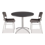 CafeWorks Table, Cafe-Height, Round, 36" x 30", Graphite Granite Top, Silver Base