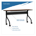 OfficeWorks Mobile Training Table, Rectangular, 60" x 18" x 29", Mahogany/Black