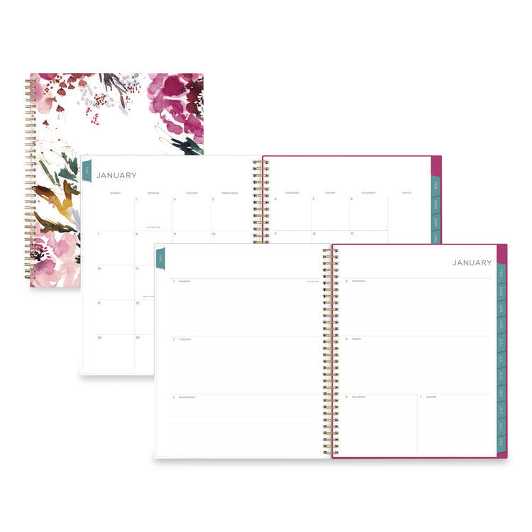 Kelly Ventura Magenta Bloom Weekly/Monthly Planner, Floral Artwork, 11 x 8.5, Multicolor Cover, 12-Month (Jan to Dec): 2026