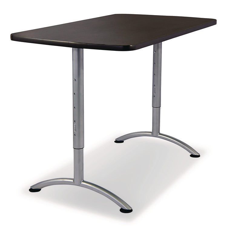 ARC Adjustable-Height Table, Rectangular, 60" x 30" x 30" to 42", Graphite/Silver