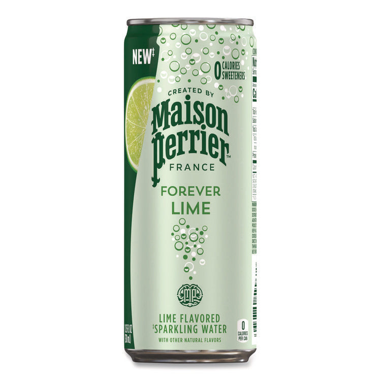 Maison Perrier Sparkling Water,11.15 oz Can, Lime, 8 Cans/Box