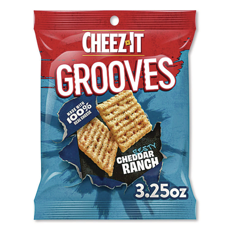 Cheez-It Grooves Crackers, Zesty Ranch, 3.25 Bag, 6/box