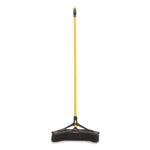Maximizer Push-To-Center Broom, Poly Bristles, 18 X 58.13, Steel Handle, Yellow/black