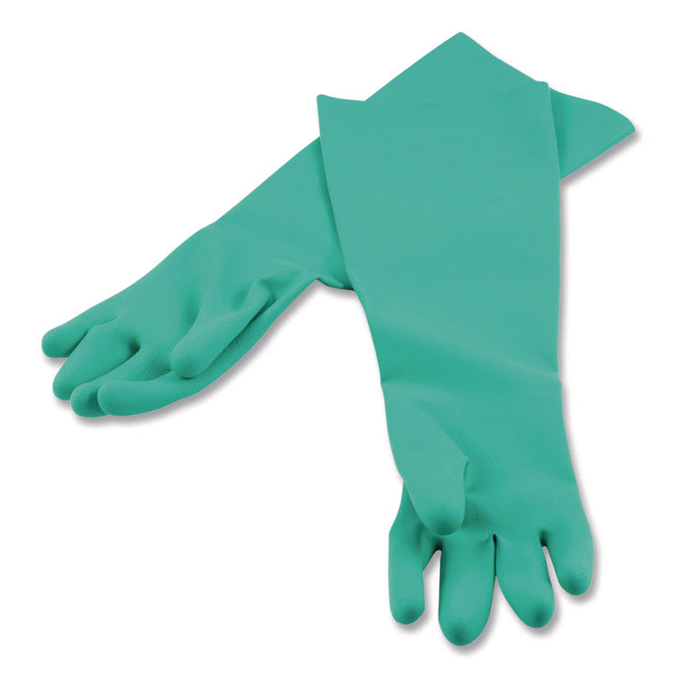 Nitrile Dishwashing Gloves, 21" Long, Small, Green, Pair