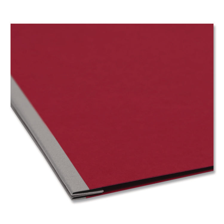 Prong Fastener Pressboard Report Cover, Side Opening, Two-Piece Prong Fastener, 3" Capacity, 8.5 x 11, Bright Red, 25/Box