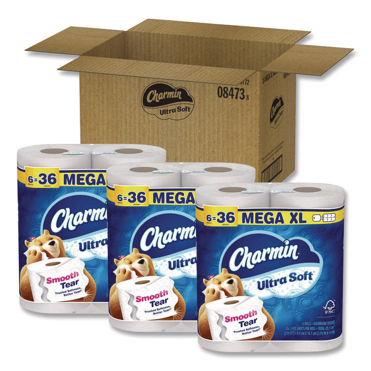 Ultra Soft Bathroom Tissue, Septic-Safe, 2-Ply, White, 336 Sheets/Roll, 18 Rolls/Carton