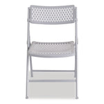 AirFlex Series Premium Polypropylene Folding Chair, Supports 1,000 lbs, 17.25" Seat Height, Platinum Seat/Back/Base, 4/Pack