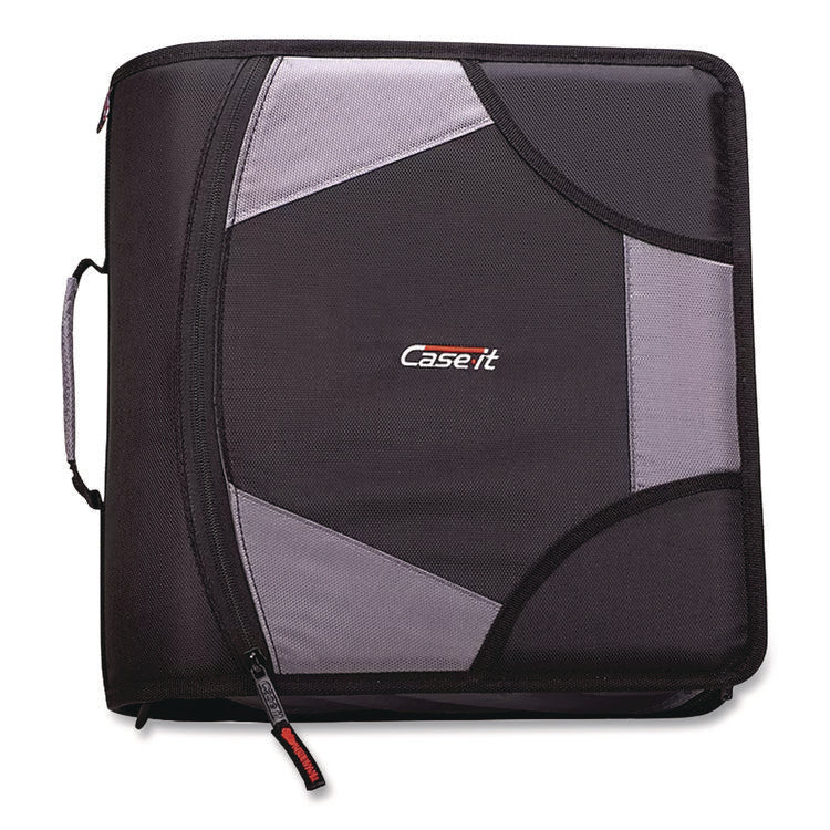 King Size Mighty Zip Tab Binder, 3 Rings, 4" Capacity, 11 X 8.5, Black