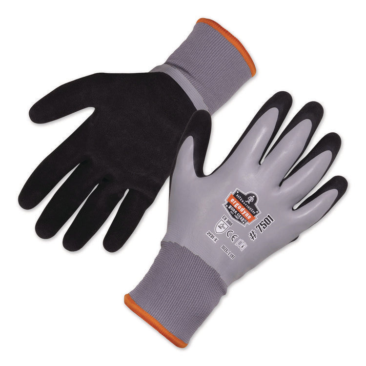 ProFlex 7501 Coated Waterproof Winter Gloves, EN388: 2131X, 10" Long, Medium, Gray, Pair