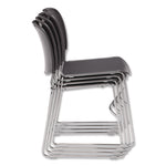 8500 Series Ultra-Compact Plastic Stack Chair, Supports Up to 500 lbs, 17" Seat Height, Gray Seat/Back, Chrome Base, 4/Pack
