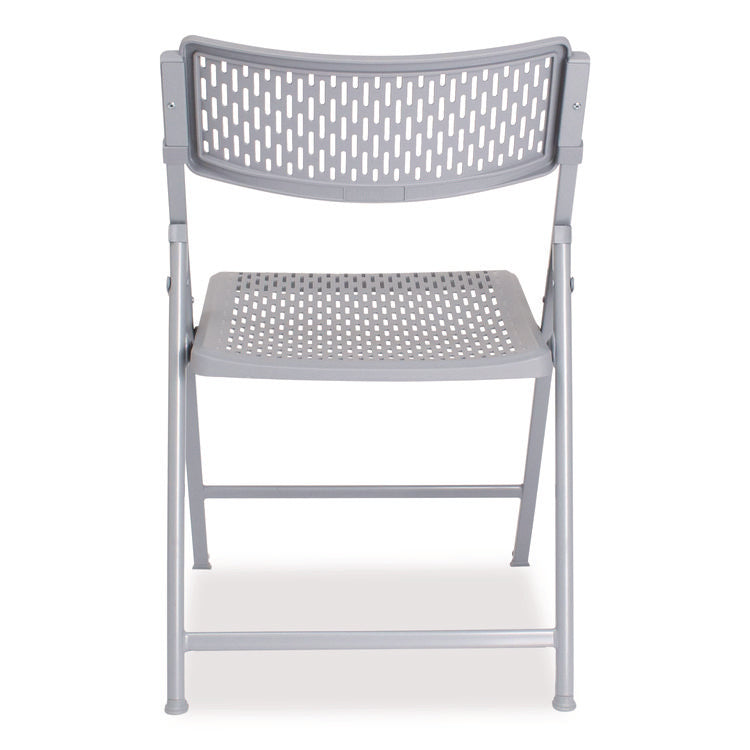 AirFlex Series Premium Polypropylene Folding Chair, Supports 1,000 lbs, 17.25" Seat Height, Platinum Seat/Back/Base, 4/Pack