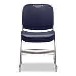 8500 Series Ultra-Compact Plastic Stack Chair, Supports Up to 500 lbs, 17" Seat Height, Blue Seat/Back, Chrome Base, 4/Pack