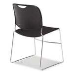 8500 Series Ultra-Compact Plastic Stack Chair, Supports Up to 500 lbs, 17" Seat Height, Black Seat/Back, Chrome Base, 4/Pack