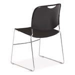 8500 Series Ultra-Compact Plastic Stack Chair, Supports Up to 500 lbs, 17" Seat Height, Black Seat/Back, Chrome Base, 4/Pack