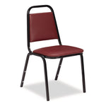 9100 Series Vinyl Upholstered Stack Chair, Supports Up to 300 lbs, 18" Seat Height, Burgundy Seat/Back, Black Base, 4/Pack