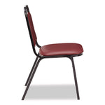 9100 Series Vinyl Upholstered Stack Chair, Supports Up to 300 lbs, 18" Seat Height, Burgundy Seat/Back, Black Base, 4/Pack