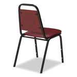 9100 Series Vinyl Upholstered Stack Chair, Supports Up to 300 lbs, 18" Seat Height, Burgundy Seat/Back, Black Base, 4/Pack