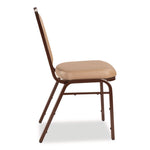 9200 Series Premium Upholstered Stack Chair, Vinyl, Supports 500 lb, 19" Seat Ht, French Beige Seat/Back, Mocha Base, 2/Pack