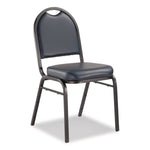 9200 Series Premium Upholstered Stack Chair, Vinyl, Supports 500 lb, 19" Seat Ht, Midnight Blue Seat/Back, Black Base,2/Pack