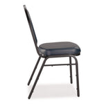 9200 Series Premium Upholstered Stack Chair, Vinyl, Supports 500 lb, 19" Seat Ht, Midnight Blue Seat/Back, Black Base,2/Pack