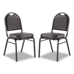 9200 Series Premium Upholstered Stack Chair, Vinyl, Supports Up to 500 lb, 19" Seat Height, Black Seat/Back, Black Base, 2/PK