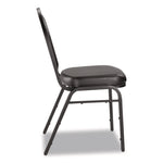 9200 Series Premium Upholstered Stack Chair, Vinyl, Supports Up to 500 lb, 19" Seat Height, Black Seat/Back, Black Base, 2/PK