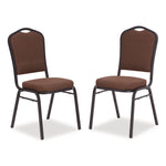 9300 Series Deluxe Upholstered Stack Chair, Fabric, Supports 500 lb, 19" Seat Height, Chocolatier Seat/Back, Black Base, 2/PK
