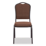 9300 Series Deluxe Upholstered Stack Chair, Fabric, Supports 500 lb, 19" Seat Height, Chocolatier Seat/Back, Black Base, 2/PK