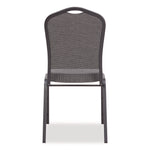 9300 Series Deluxe Upholstered Stack Chair, Fabric, Supports 500 lb,19" Seat Ht, Nat Graystone Seat/Back, Black Base, 2/PK