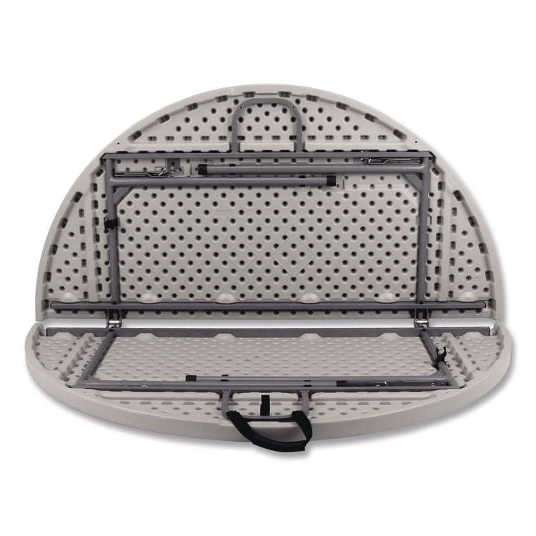 Comfort Max Fold-in-Half Table, Round, 60w x 60d x 29.25h, Speckled Gray Top, Gray Base/Legs