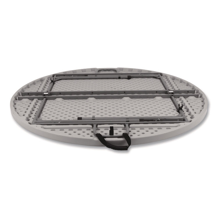 Comfort Max Fold-in-Half Table, Round, 60w x 60d x 29.25h, Speckled Gray Top, Gray Base/Legs