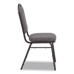 9300 Series Deluxe Upholstered Stack Chair, Fabric, Supports 500 lb,19" Seat Ht, Nat Graystone Seat/Back, Black Base, 2/PK