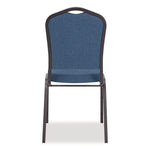 9300 Series Deluxe Upholstered Stack Chair, Fabric, Supports 500 lb, 19" Seat Ht, Natural Blue Seat/Back, Black Base, 2/Pack