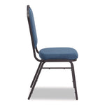 9300 Series Deluxe Upholstered Stack Chair, Fabric, Supports 500 lb, 19" Seat Ht, Natural Blue Seat/Back, Black Base, 2/Pack