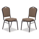9300 Series Deluxe Upholstered Stack Chair, Fabric, Supports 500 lb, 19" Seat Ht, Natural Taupe Seat/Back, Black Base, 2/Pack
