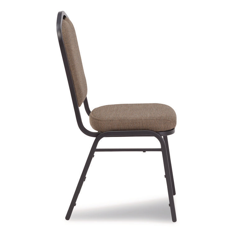 9300 Series Deluxe Upholstered Stack Chair, Fabric, Supports 500 lb, 19" Seat Ht, Natural Taupe Seat/Back, Black Base, 2/Pack