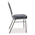 9200 Series Premium Upholstered Stack Chair, Vinyl, Supports 500 lb, 19" Seat Ht, Midnight Blue Seat/Back, Silver Base, 2/PK