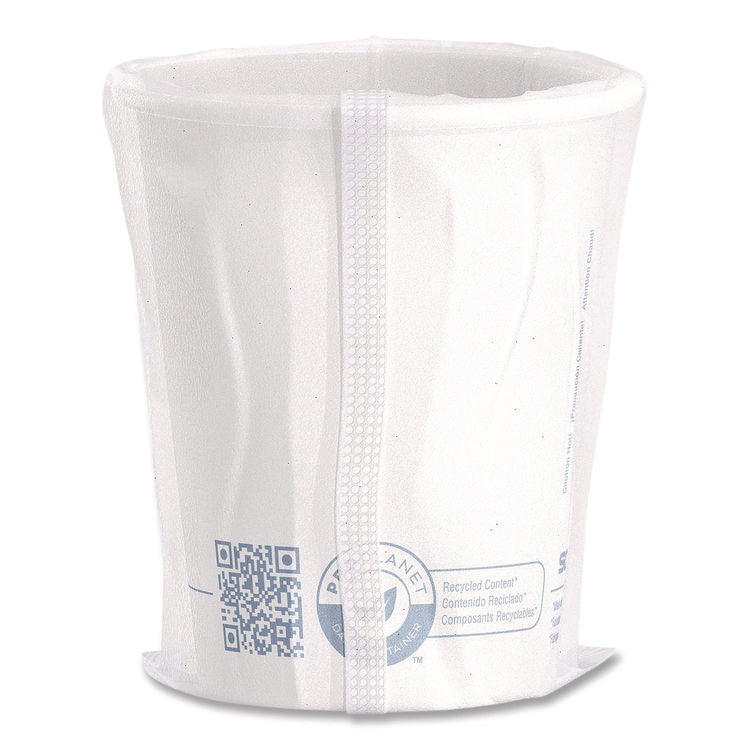 Recycled Content PCF Paper Hot Cups, 10 oz, ProPlanet Seal, White/Blue, 480/Carton